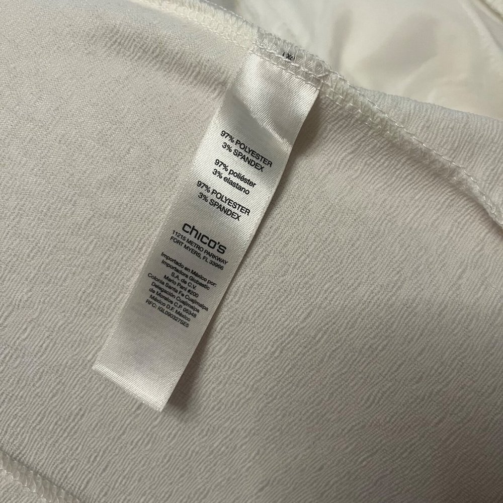 Chics Blazer Jacket Gold Zipper Cream White Size 0 - Picture 5 of 6